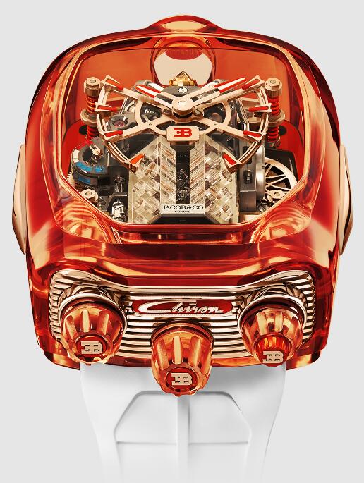 Jacob & Co BUGATTI CHIRON TOURBILLON ORANGE SAPPHIRE CRYSTAL BU210.80.AE.UA.B Replica watch